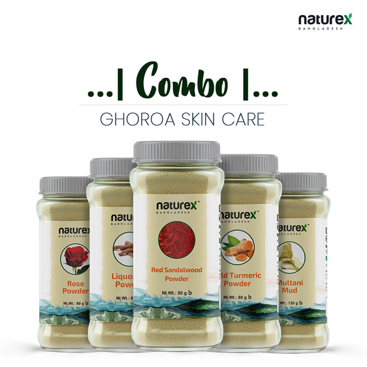 COMBO | GHOROA SKIN CARE- Kasturi Holud,Rose,Multani Mud,Red Sandalwood & Liquorice | 100% Natural 🌱