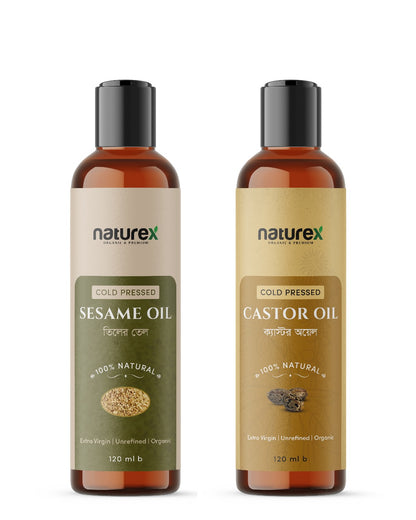 HAIR CARE COMBO-Castor Oil,Sesame Oil,Amla,Reetha,Shikakai,Bhringraj & Methi | 100% Natural 🌱